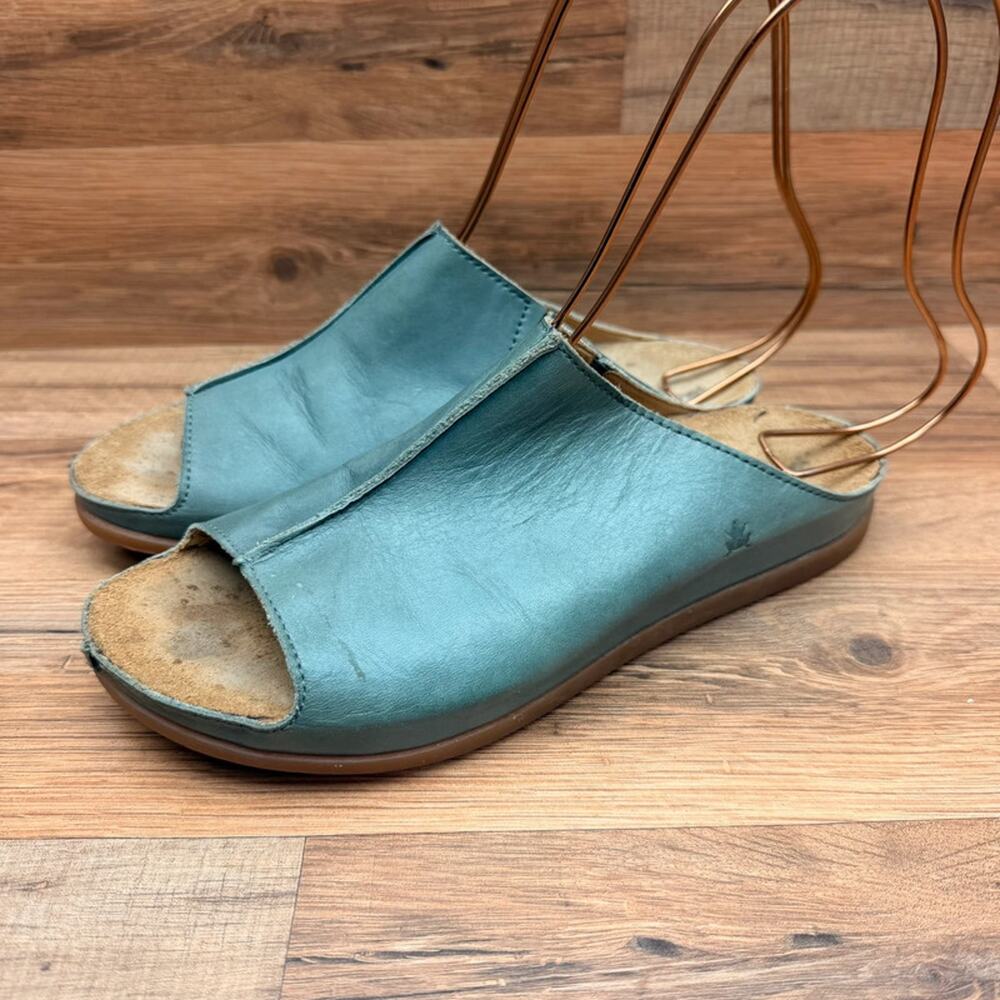 El Naturalista Slide Sandals Women's size 6 EU37 Green Leather